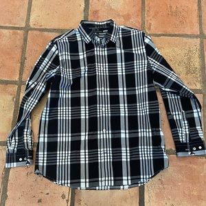 Banana Republic black plaid shirt XL